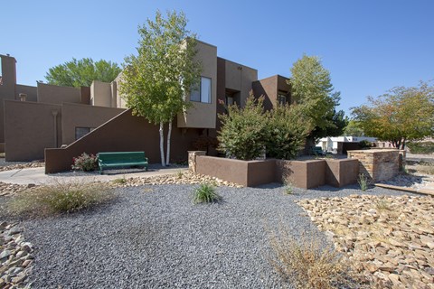 Exterior and landscaping at Villas de la Terraza Apartments in Albuquerque NM October 2020